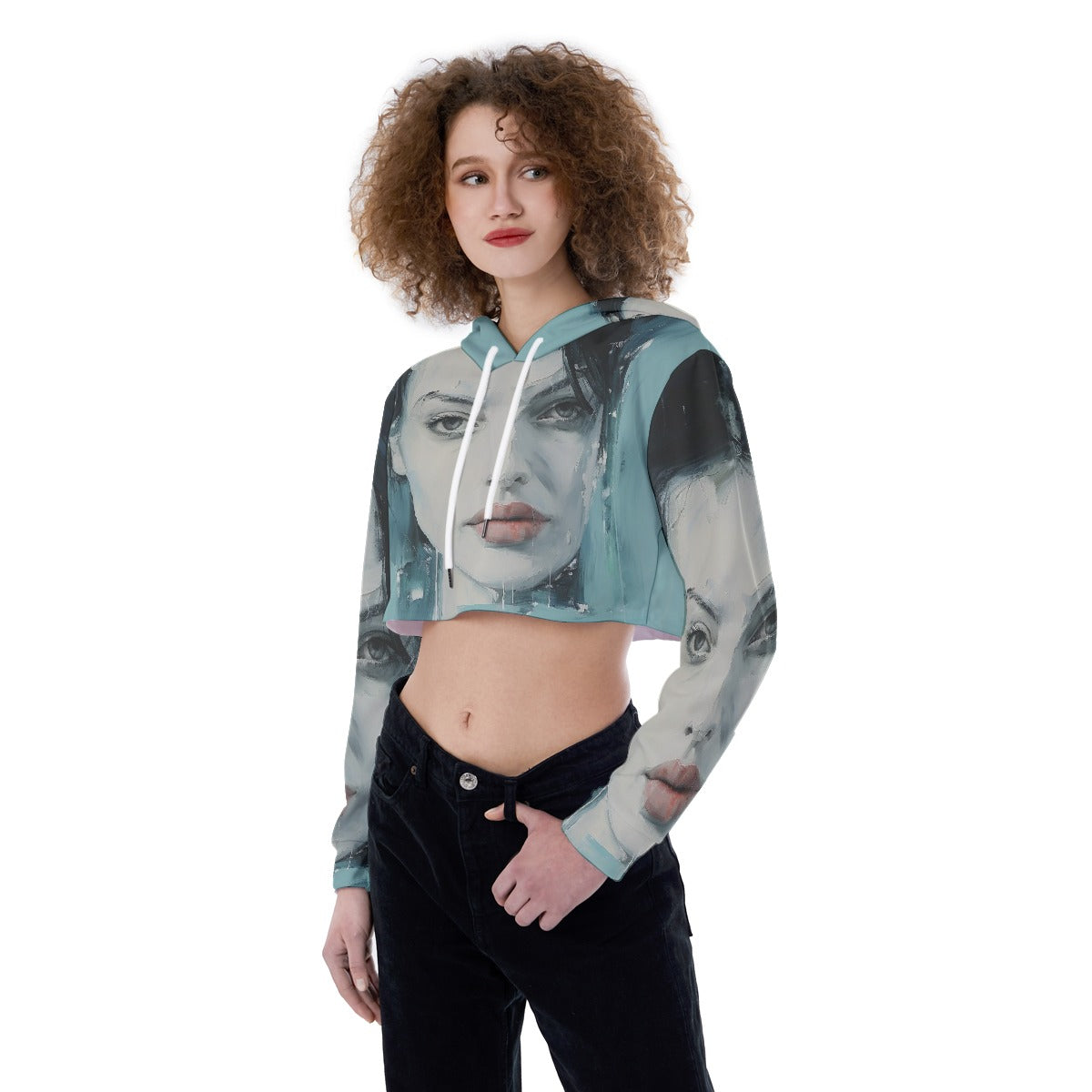 All-Over Print Women's Crop Top Hoodie