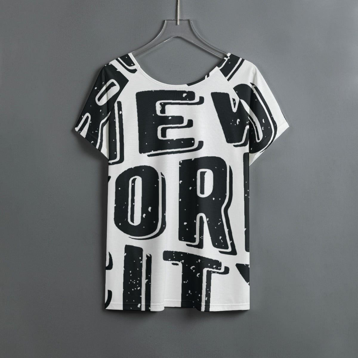All-Over Print Women's Round Neck T-shirt With Raglan Sleeve