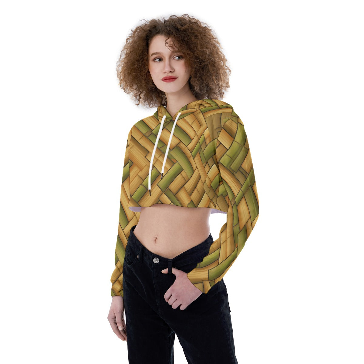 All-Over Print Women's Crop Top Hoodie