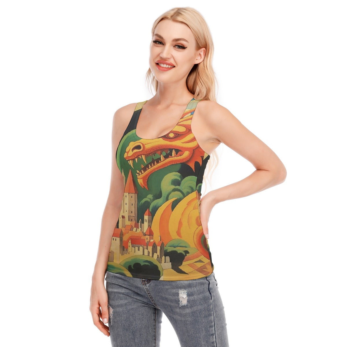 All-Over Print Women's Racer Vest | 190GSM Cotton