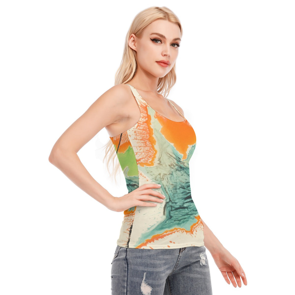 All-Over Print Women's Racer Vest | 190GSM Cotton