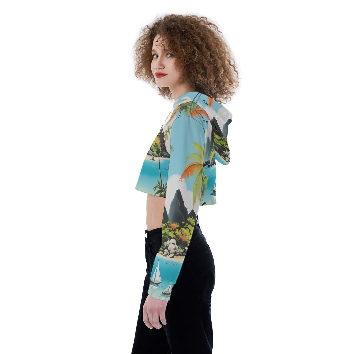 All-Over Print Women's Crop Top Hoodie