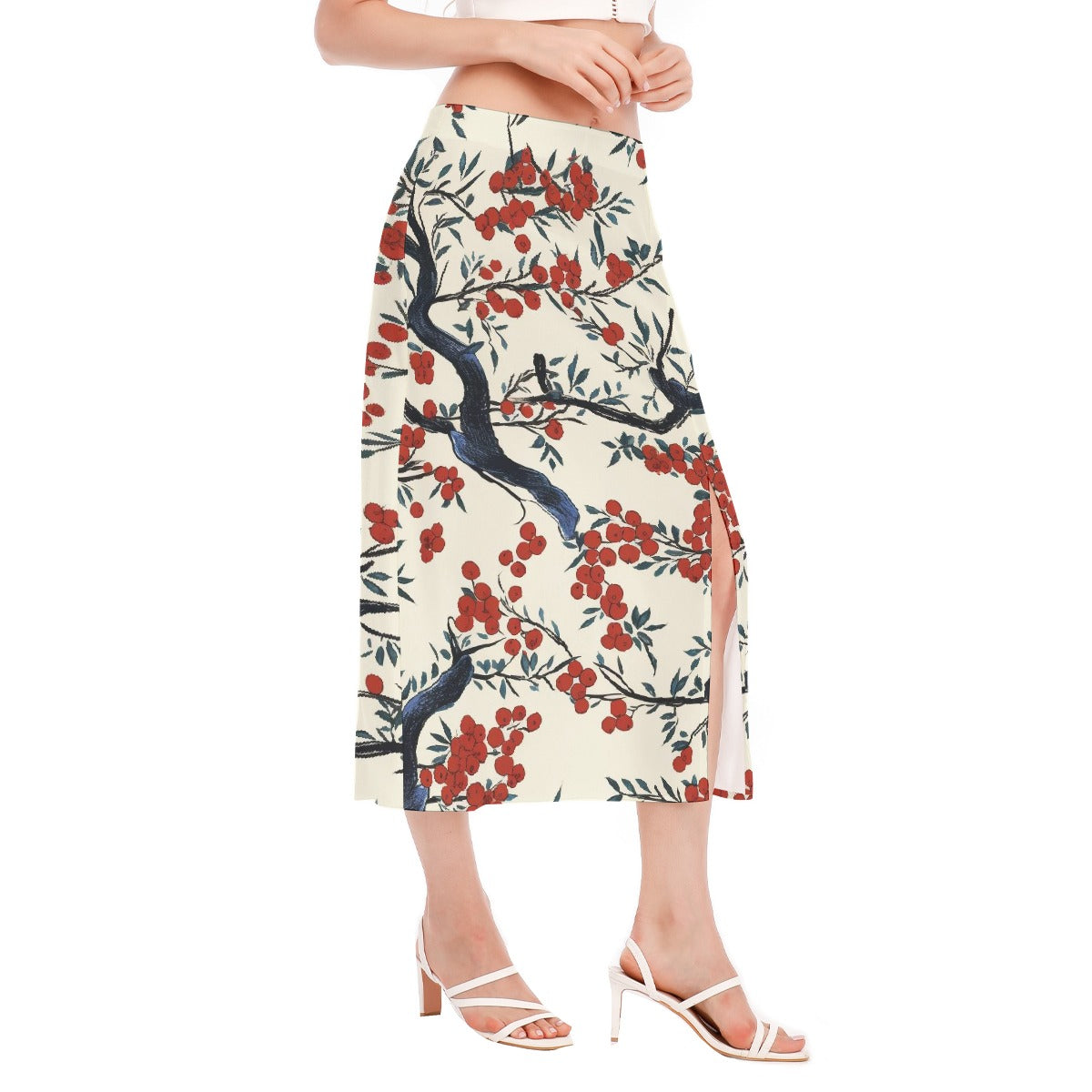 All-Over Print Women's High Slit Long Skirt