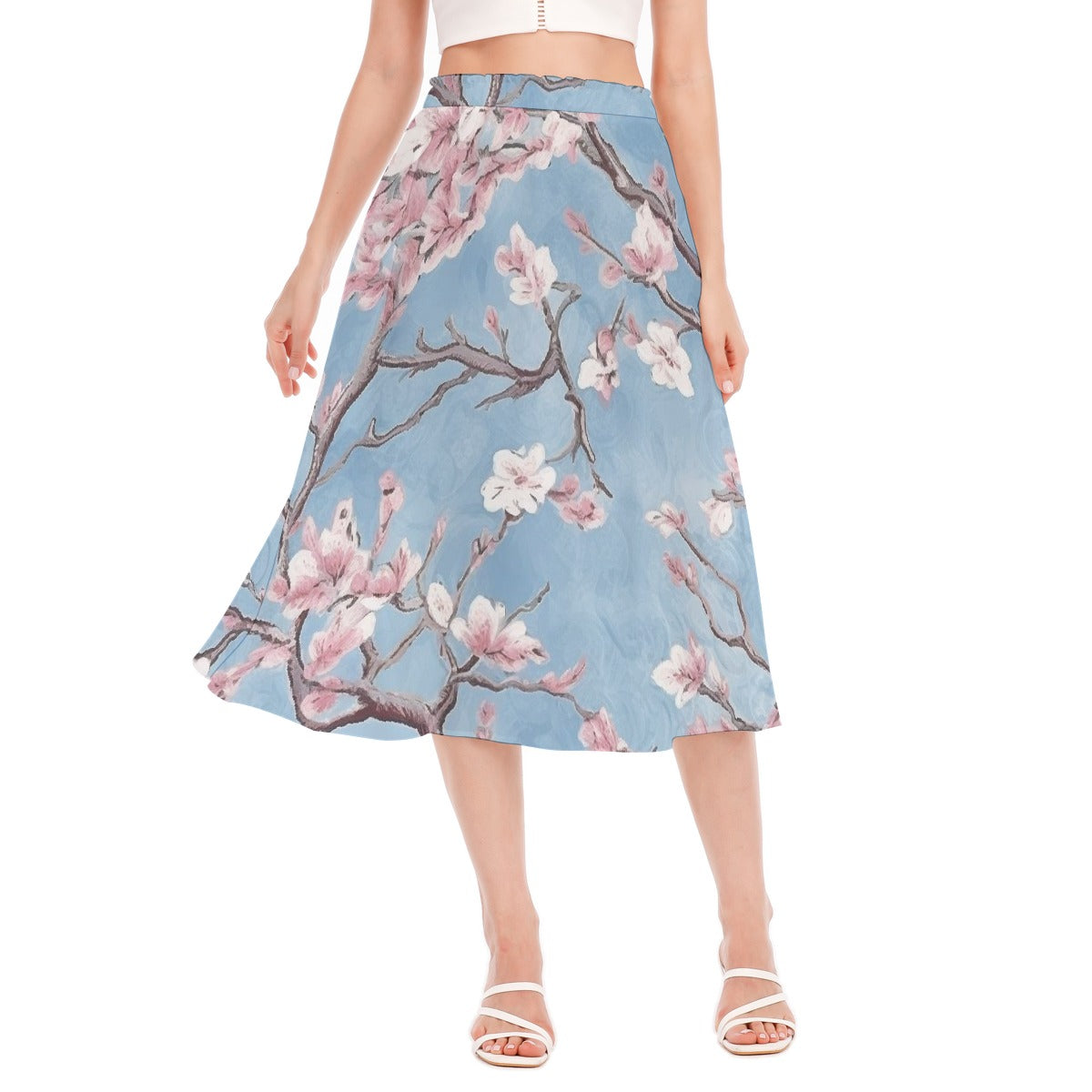 All-Over Print Women's Long Section Chiffon Skirt