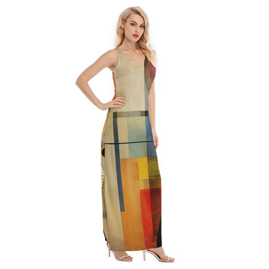 All-Over Print Women's Vest Dress | Length To Ankle