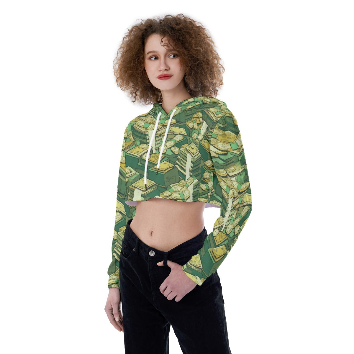 All-Over Print Women's Crop Top Hoodie