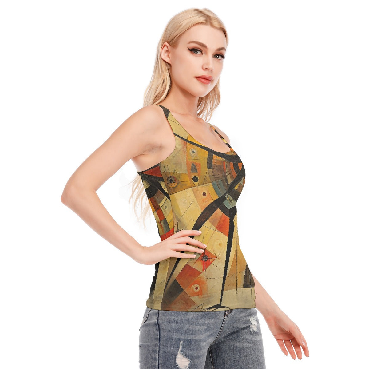 All-Over Print Women's Racer Vest | 190GSM Cotton
