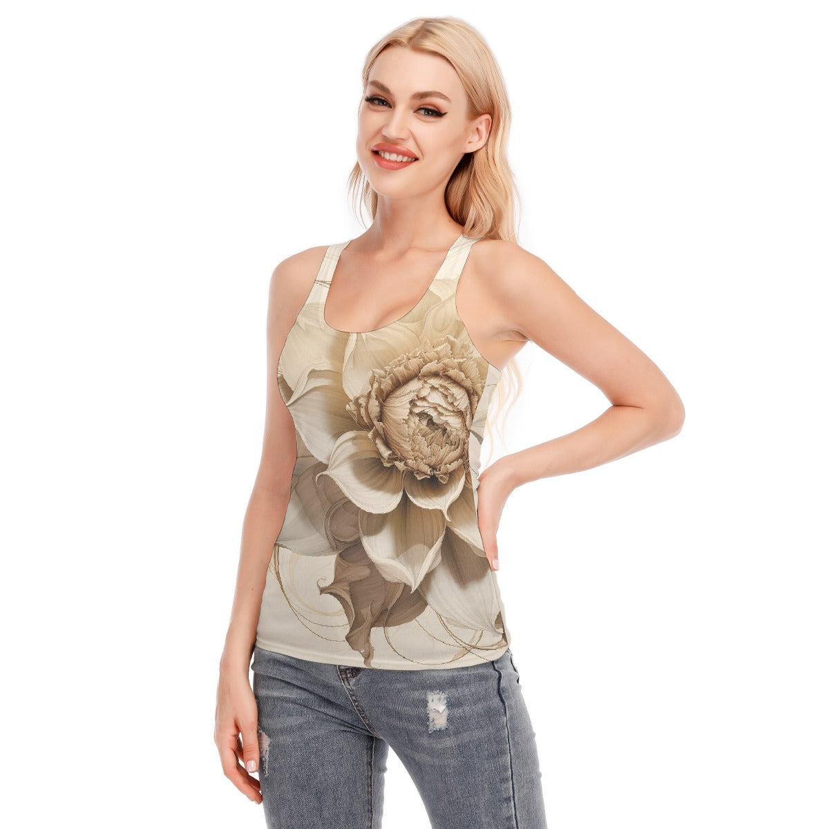 All-Over Print Women's Racer Vest | 190GSM Cotton