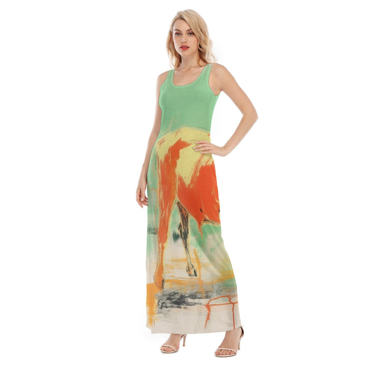 All-Over Print Women's Vest Dress | Length To Ankle