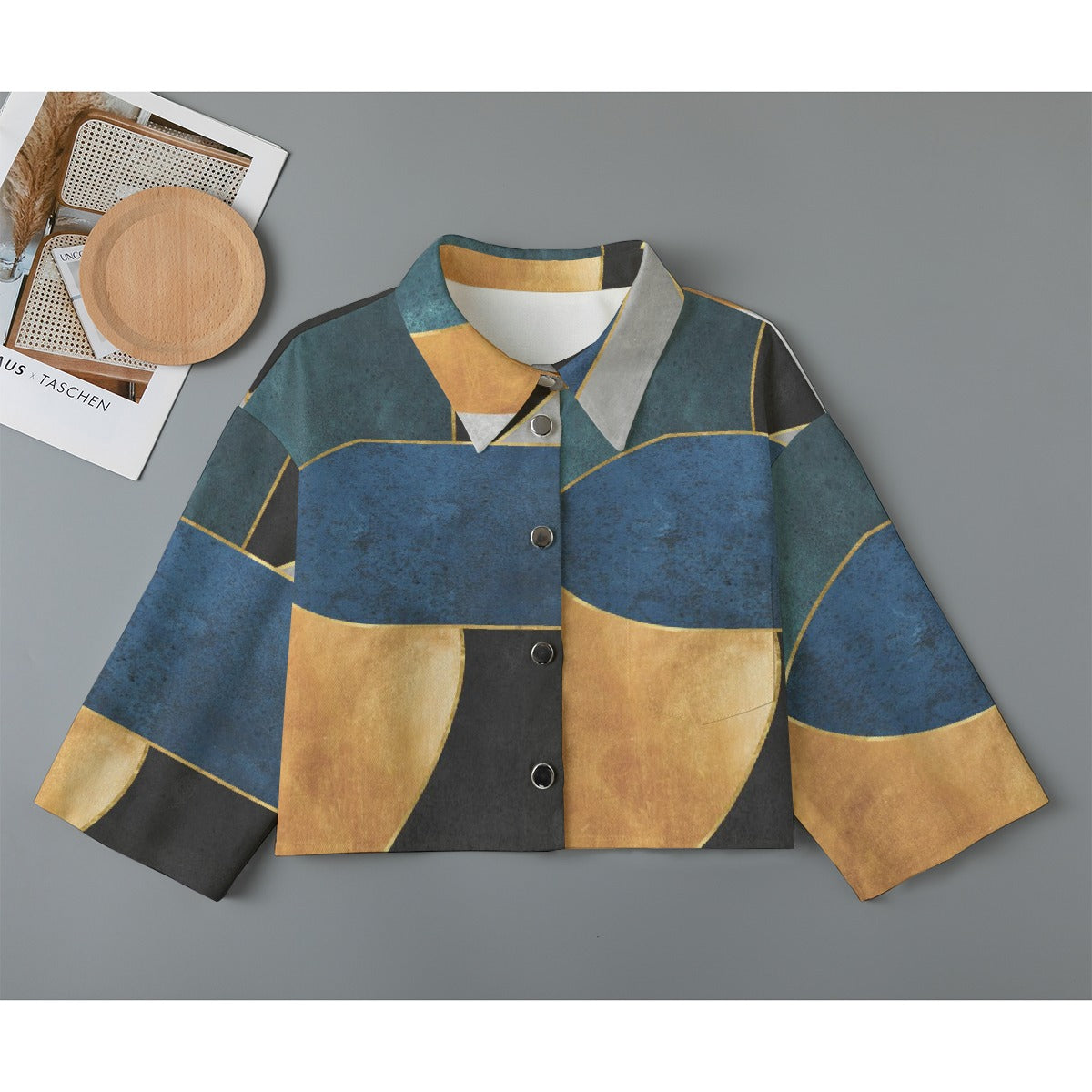 All-Over Print Women's Cropped Jacket | 245GSM Cotton