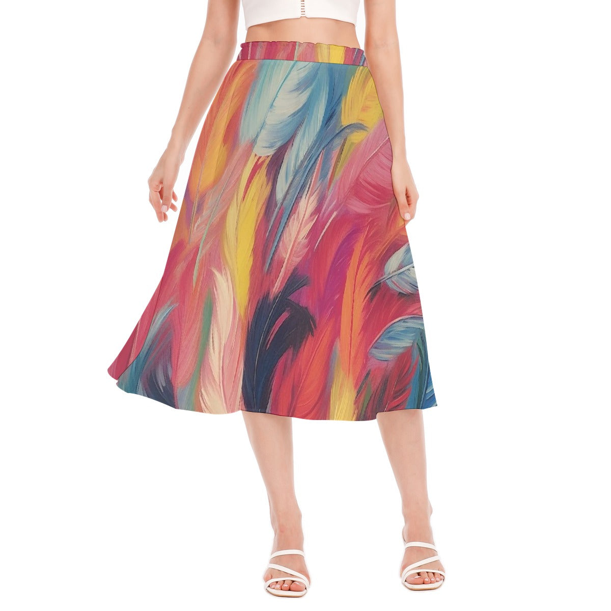 All-Over Print Women's Long Section Chiffon Skirt
