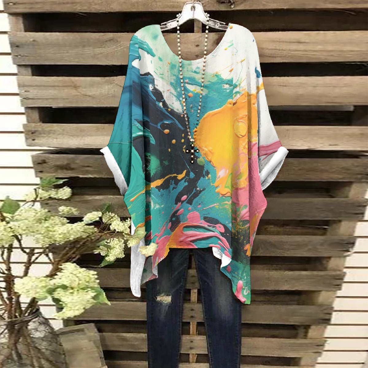 All-Over Print Women's Bat Sleeve Shirt