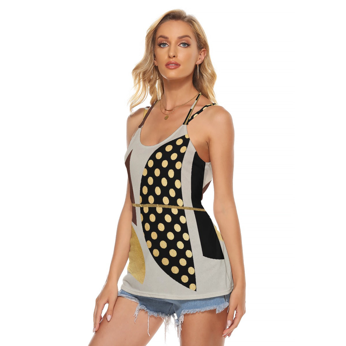 All-Over Print Women's Halter Top With Backless