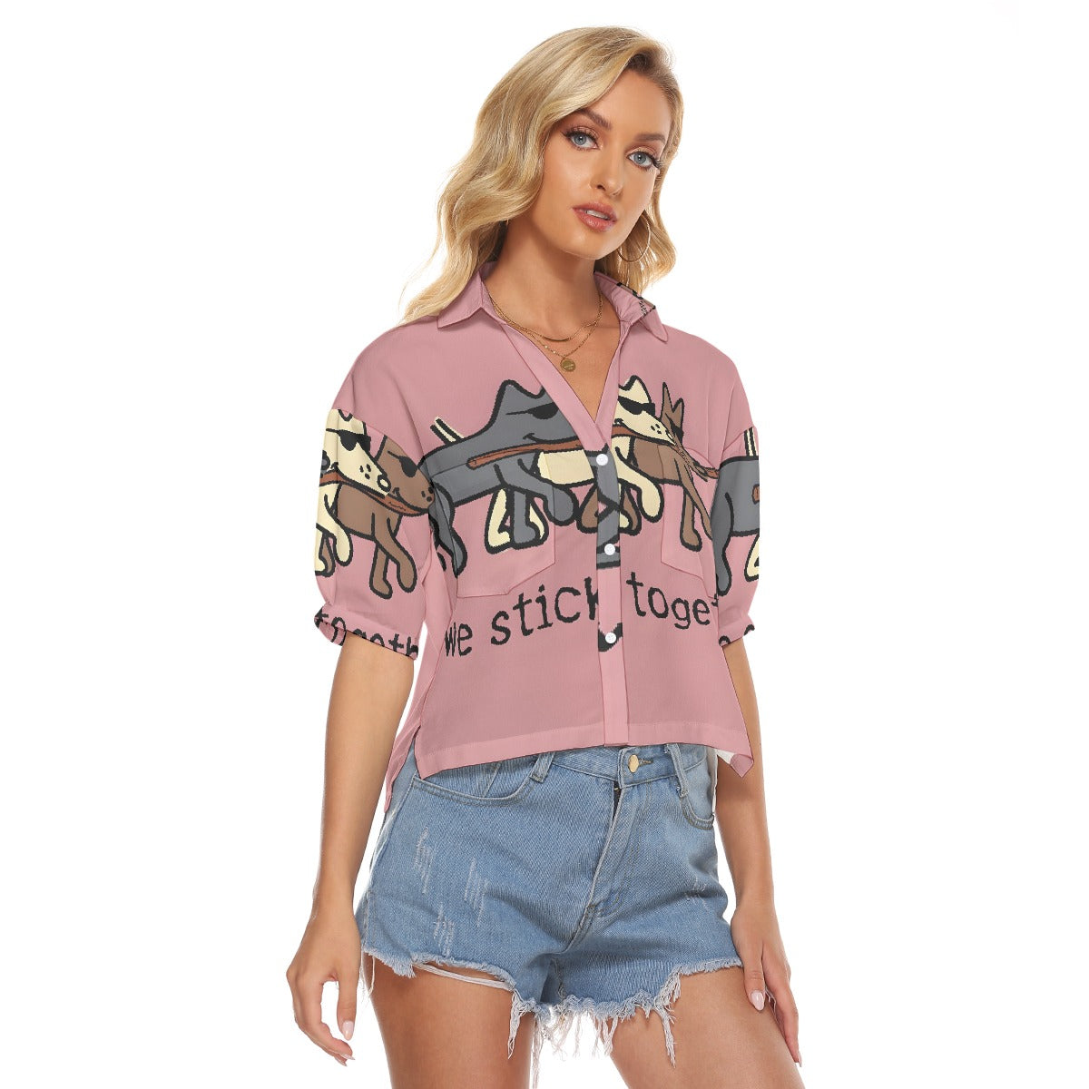 All-Over Print Women's V-neck Shirts
