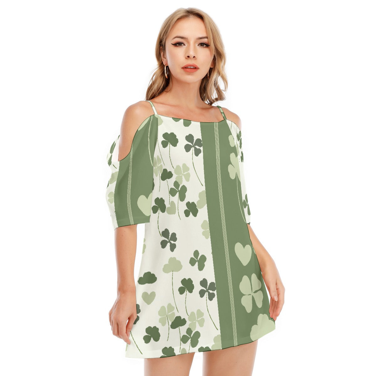All-Over Print Women's Off-shoulder Cami Dress