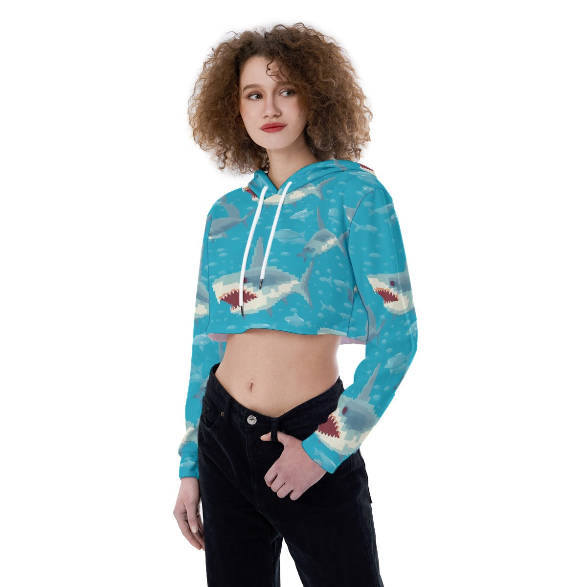 All-Over Print Women's Crop Top Hoodie
