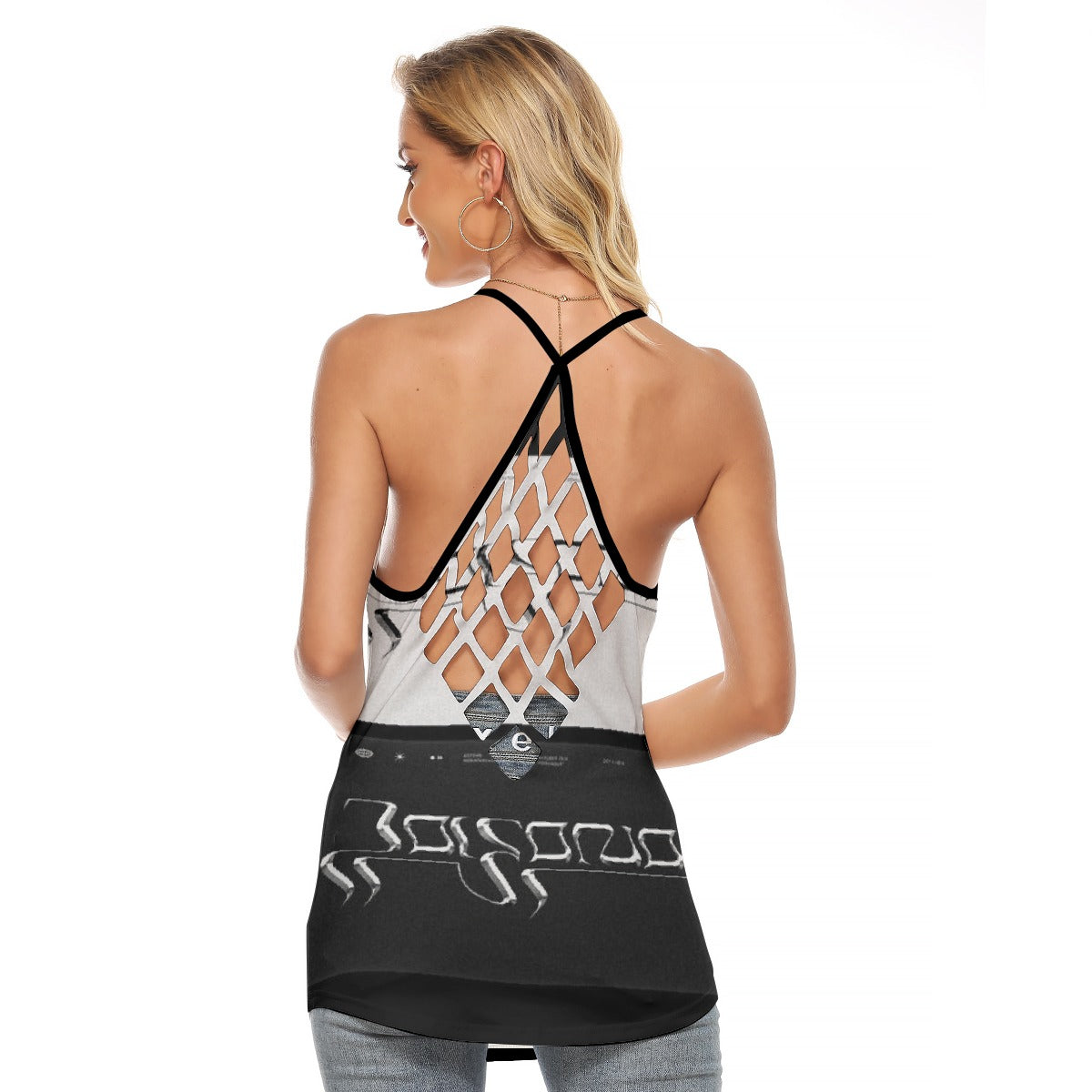 All-Over Print Women's Criss-Cross Open Back Tank Top