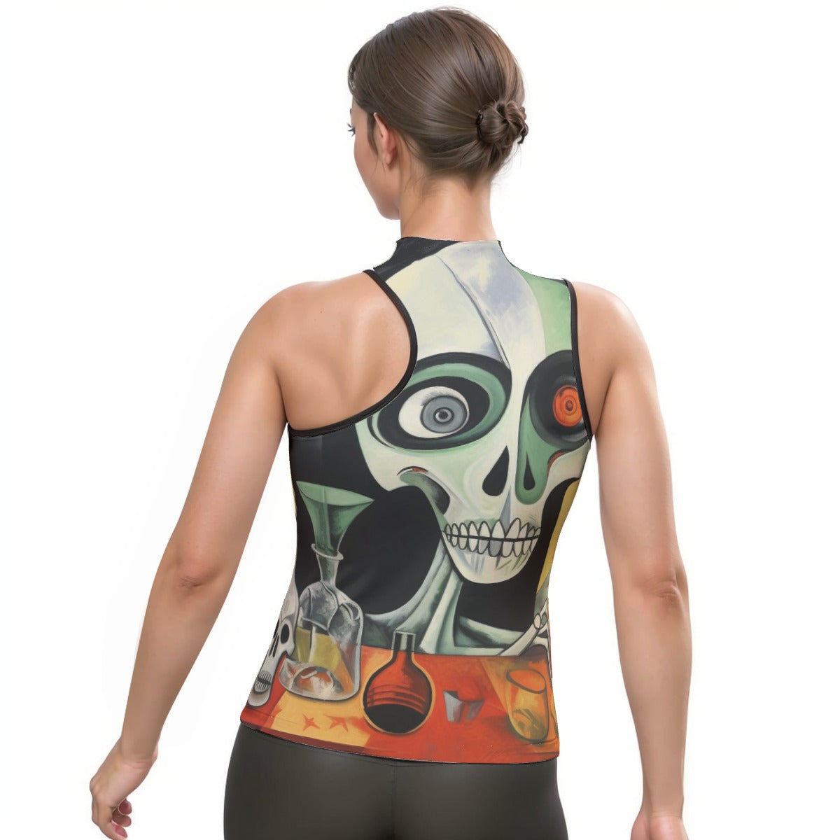 All-Over Print Women's Halter Sleeveless Asymmetrical Tank Top