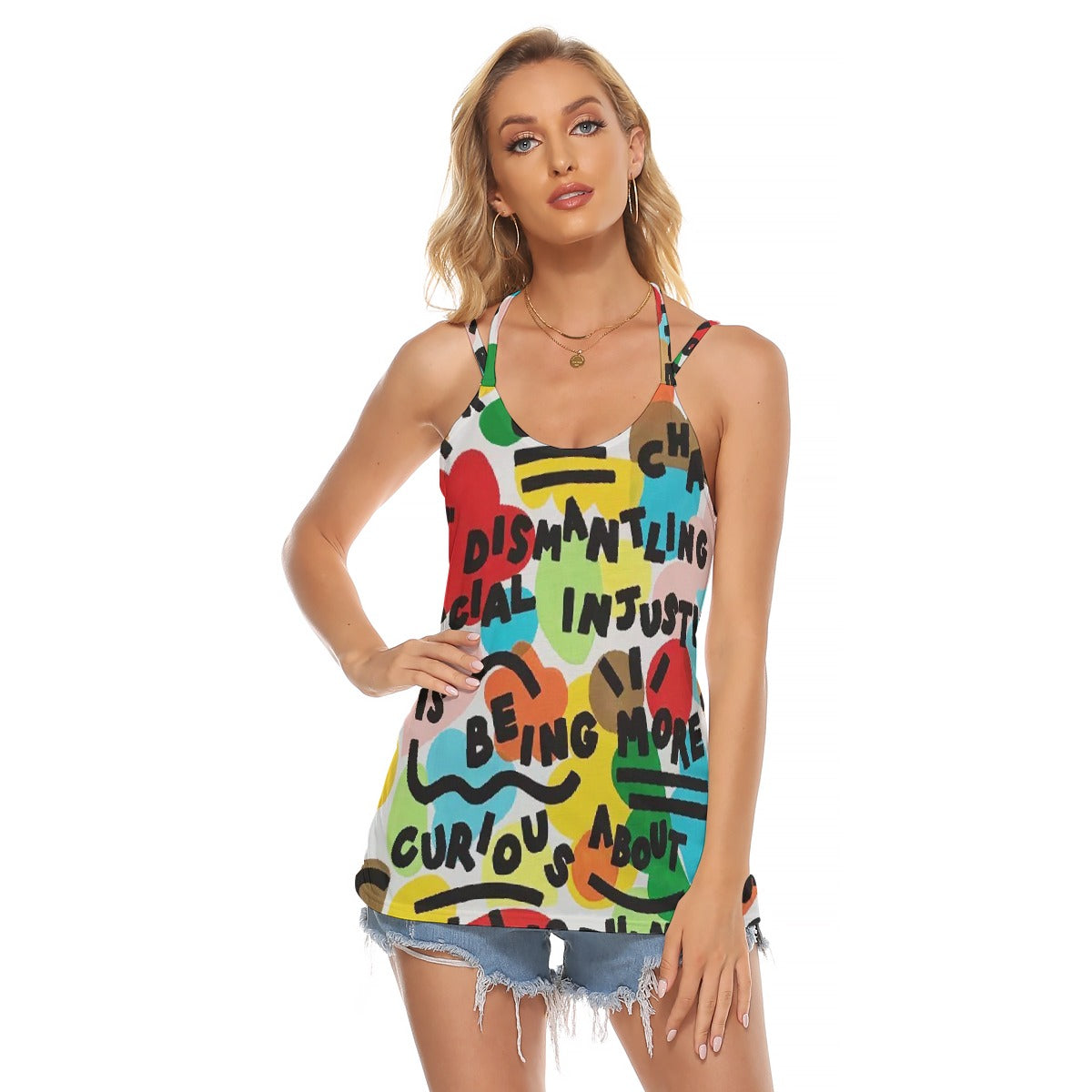 All-Over Print Women's Halter Top With Backless