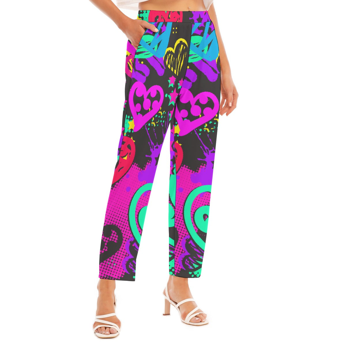All-Over Print Women's Loose Straight-leg Pants