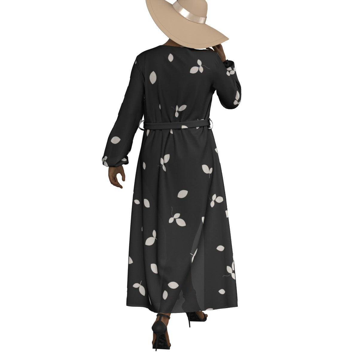 All-Over Print Women's Lace-up Chiffon Robe