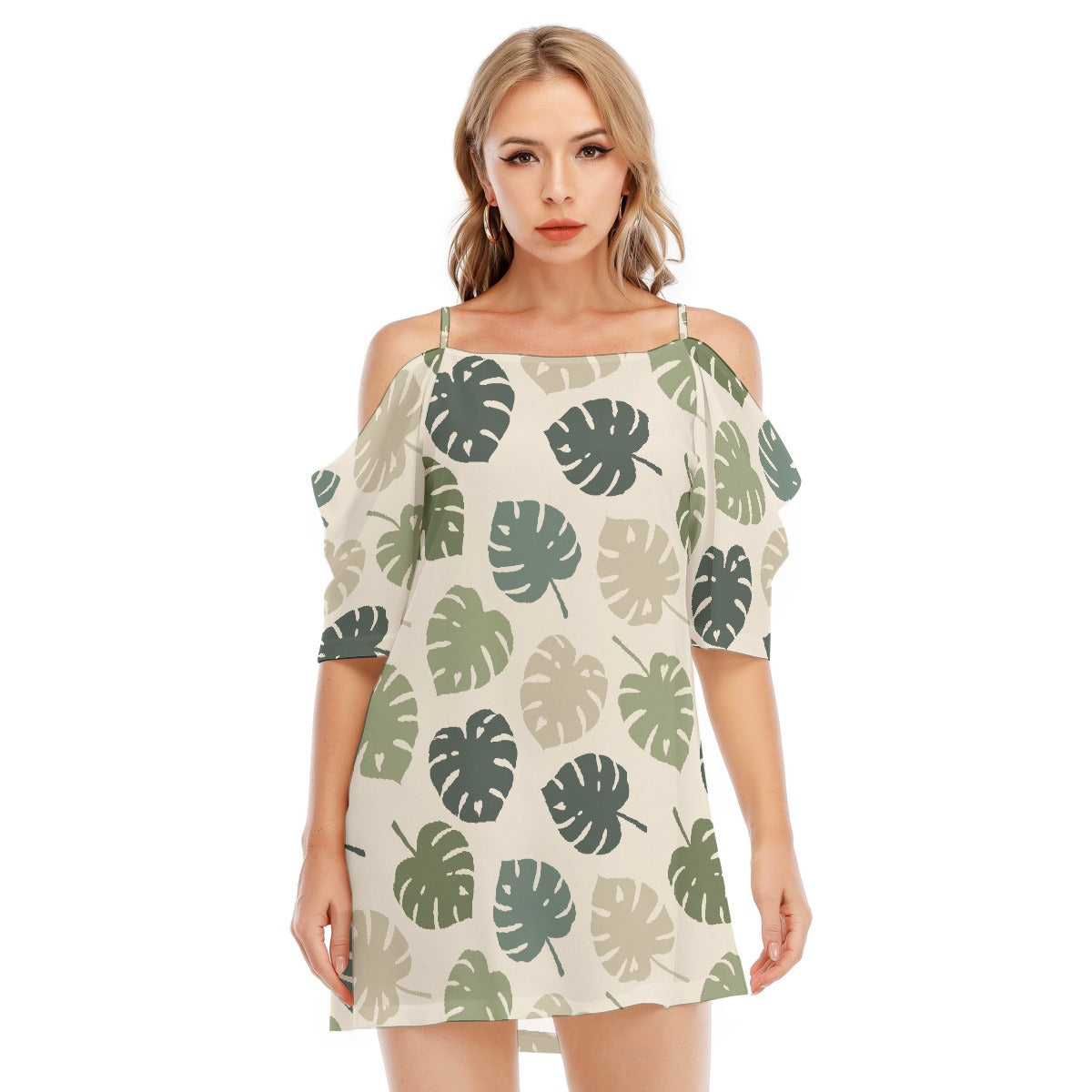 All-Over Print Women's Off-shoulder Cami Dress