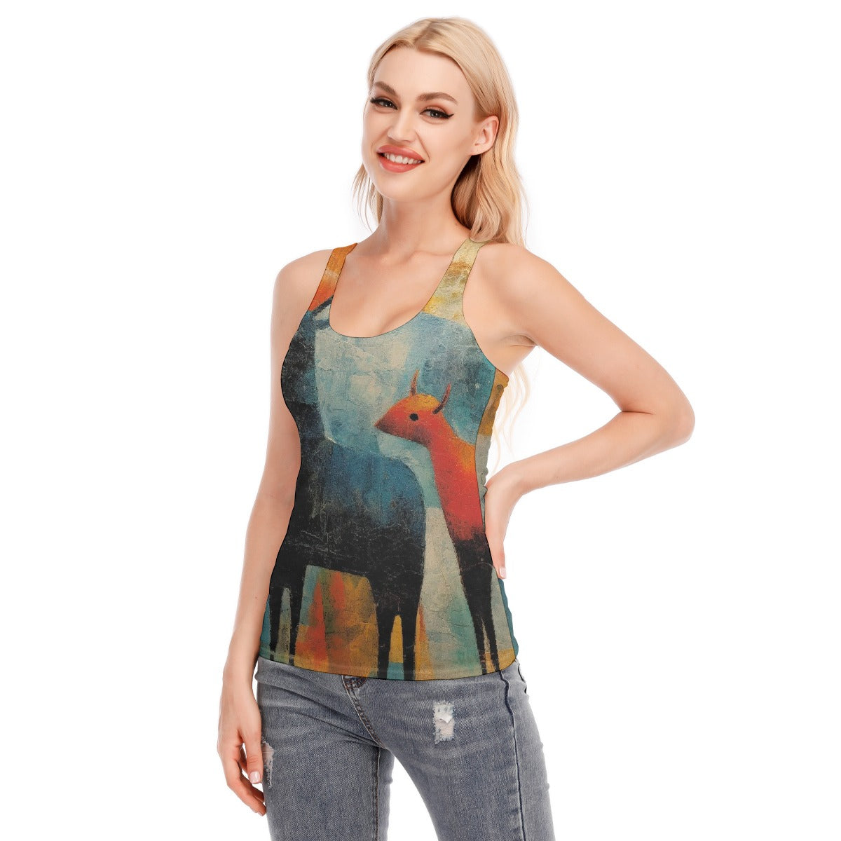 All-Over Print Women's Racer Vest | 190GSM Cotton