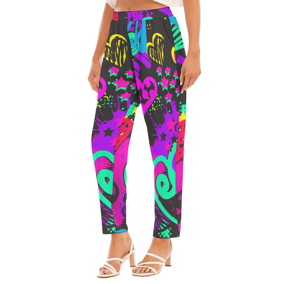 All-Over Print Women's Loose Straight-leg Pants