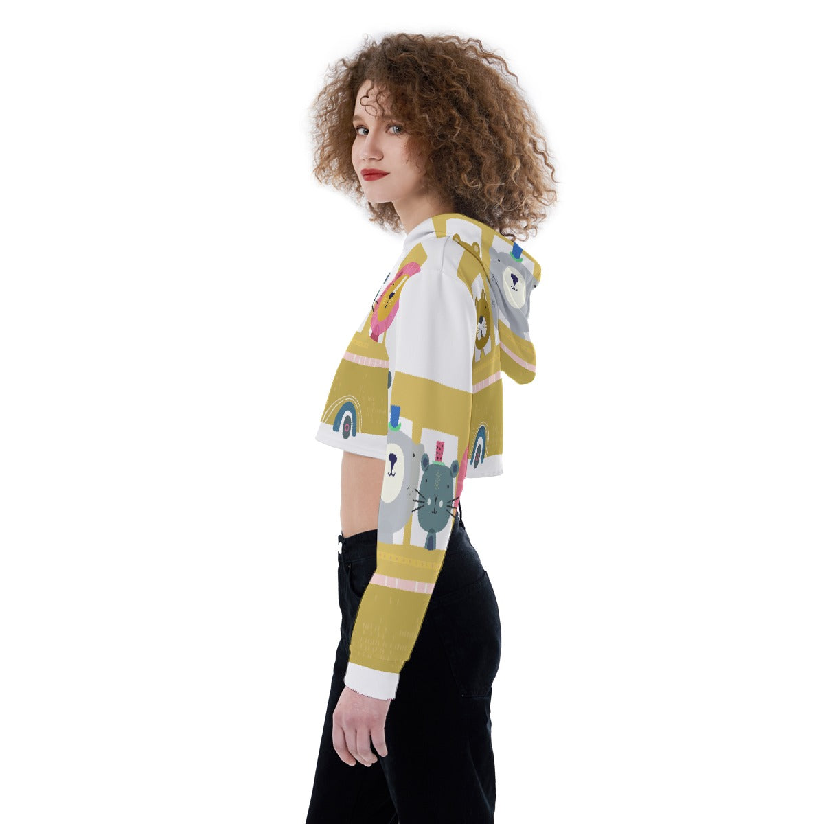 All-Over Print Women's Crop Top Hoodie
