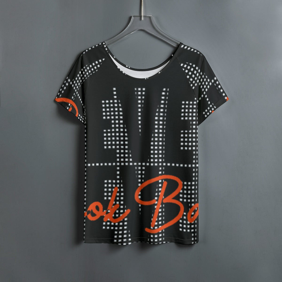 All-Over Print Women's Round Neck T-shirt With Raglan Sleeve