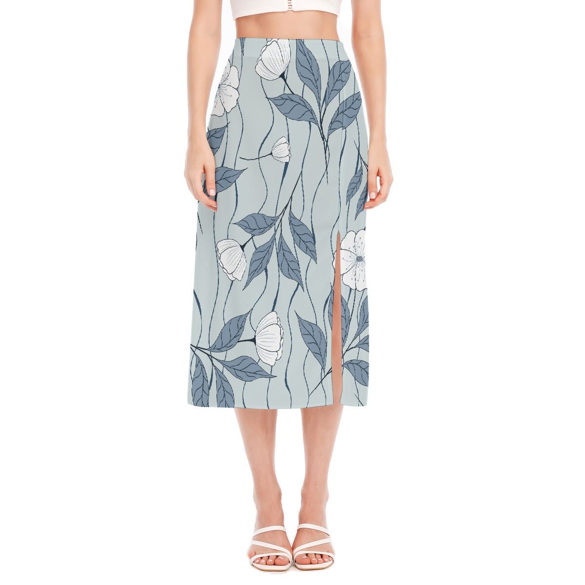 All-Over Print Women's High Slit Long Skirt