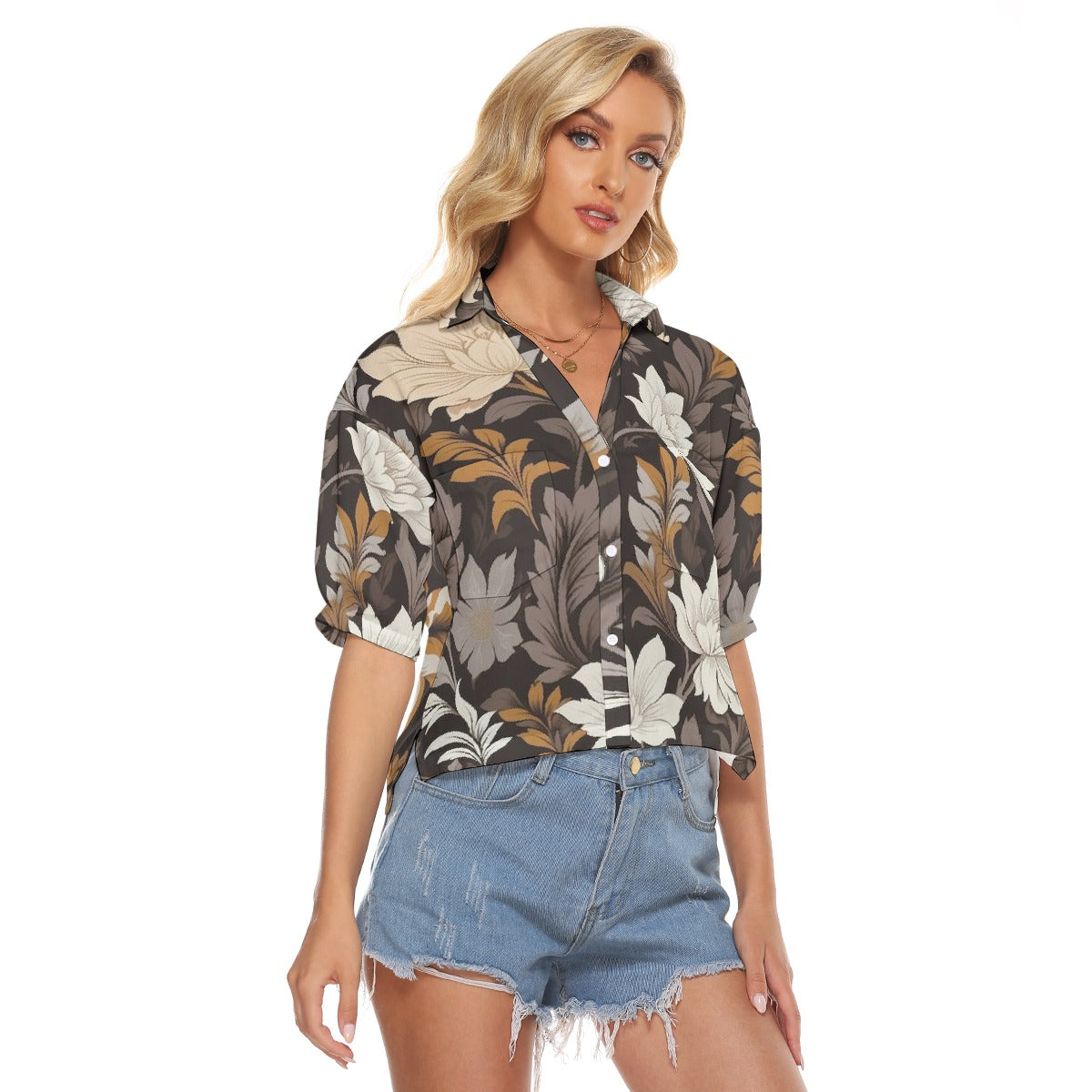 All-Over Print Women's V-neck Shirts