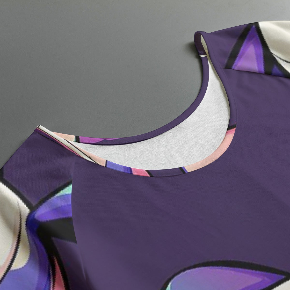 All-Over Print Women's Round Neck T-shirt With Raglan Sleeve
