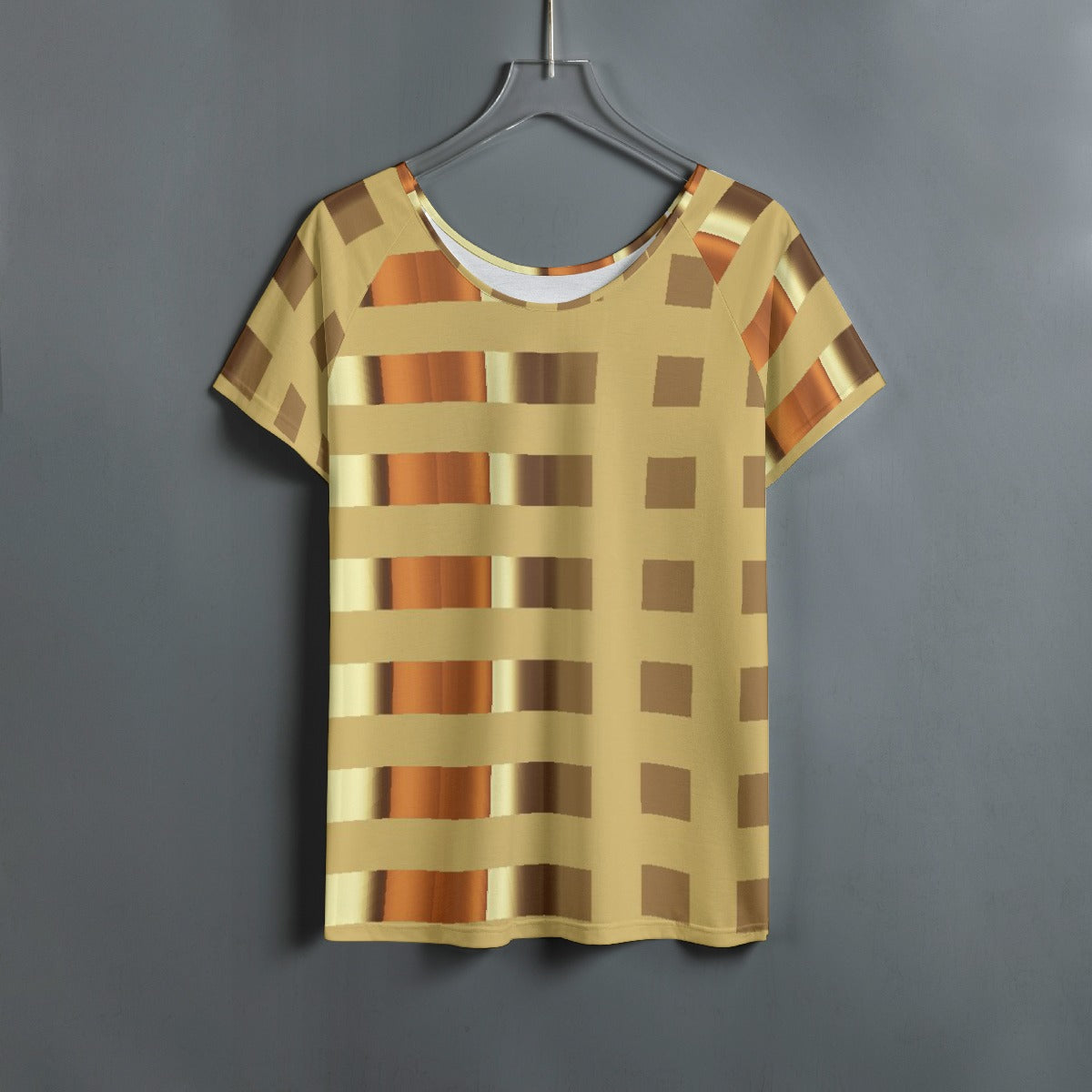 All-Over Print Women's Round Neck T-shirt With Raglan Sleeve