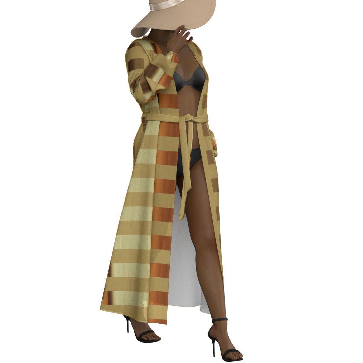 All-Over Print Women's Lace-up Chiffon Robe