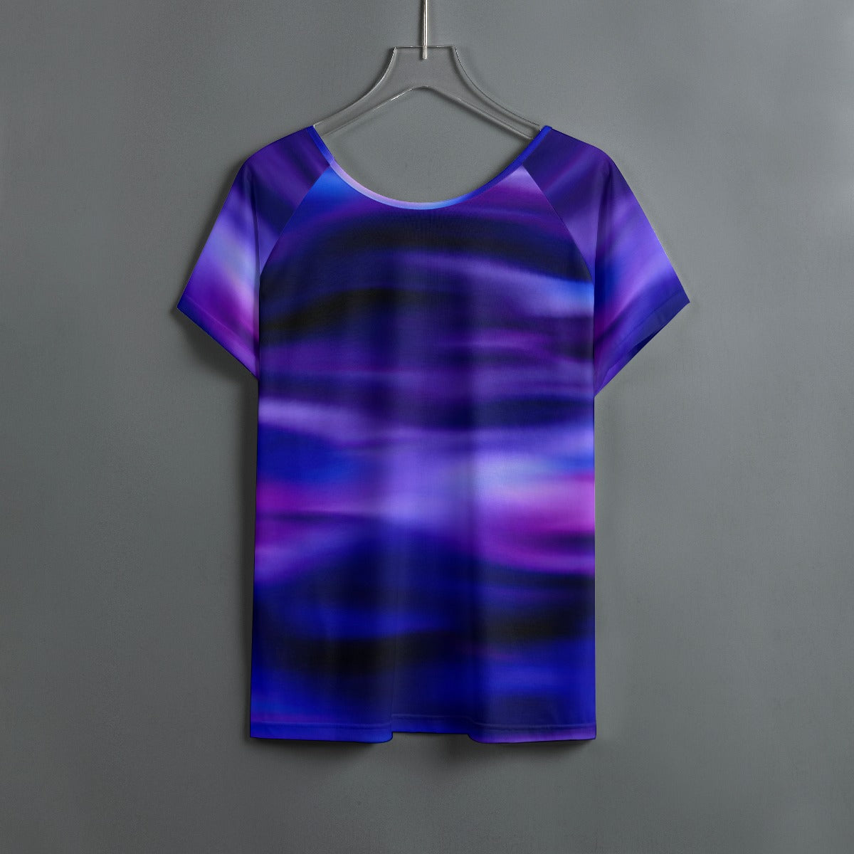 All-Over Print Women's Round Neck T-shirt With Raglan Sleeve