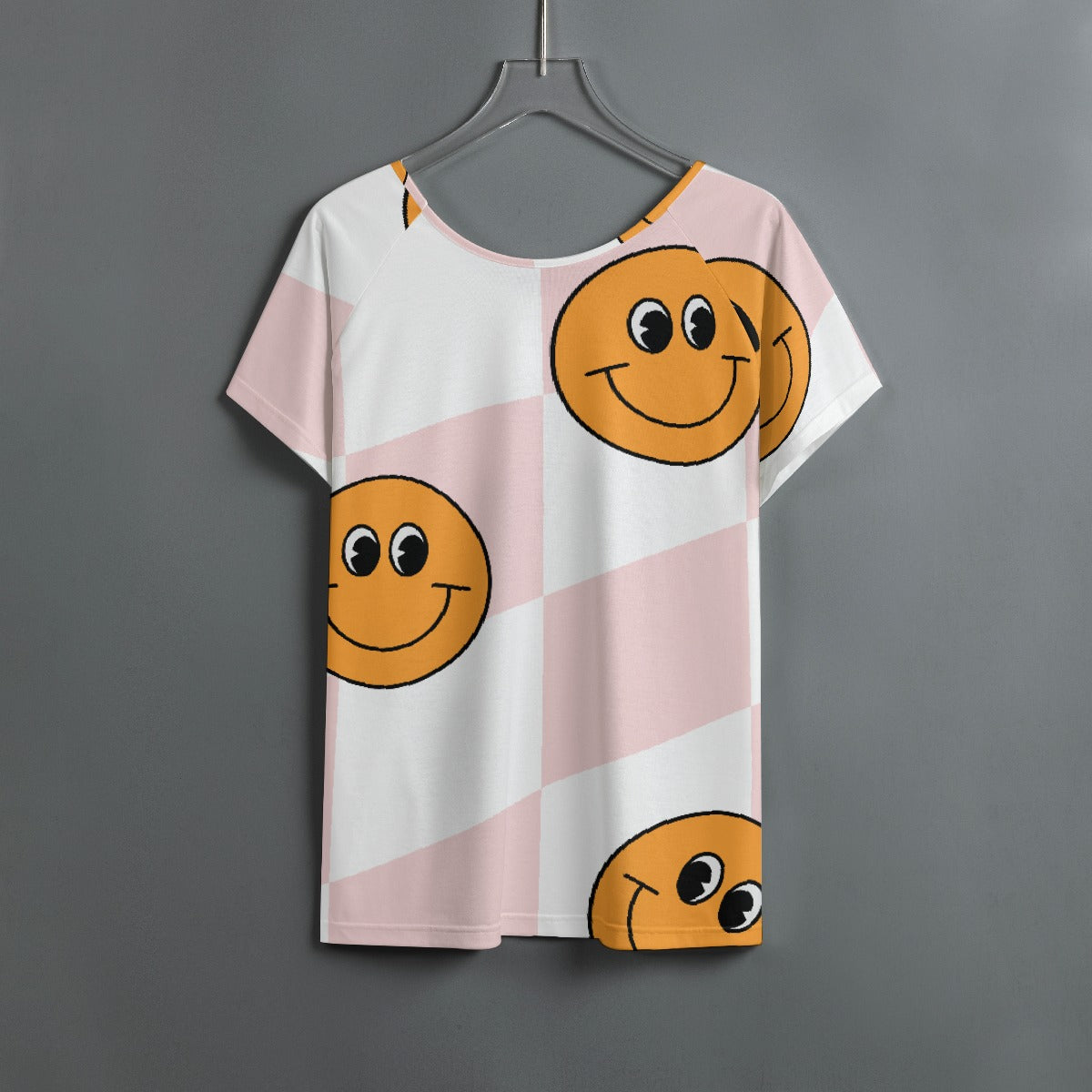 All-Over Print Women's Round Neck T-shirt With Raglan Sleeve