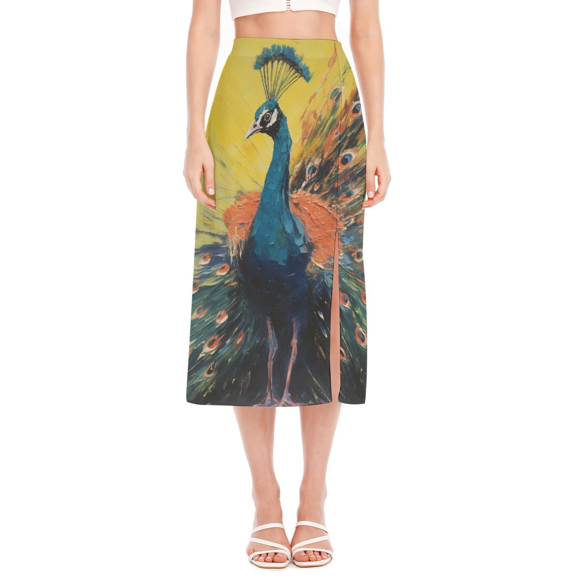 All-Over Print Women's High Slit Long Skirt
