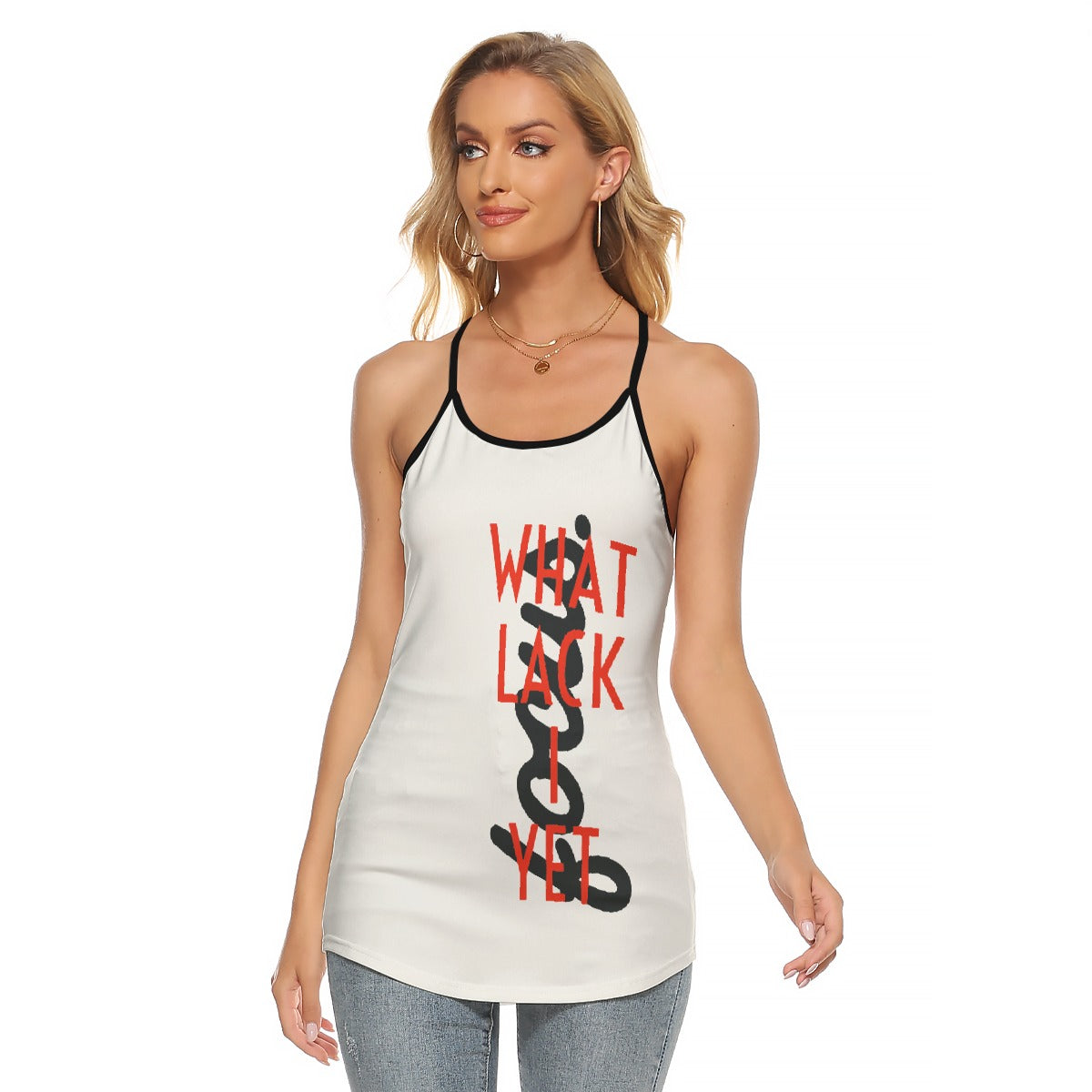 All-Over Print Women's Criss-Cross Open Back Tank Top