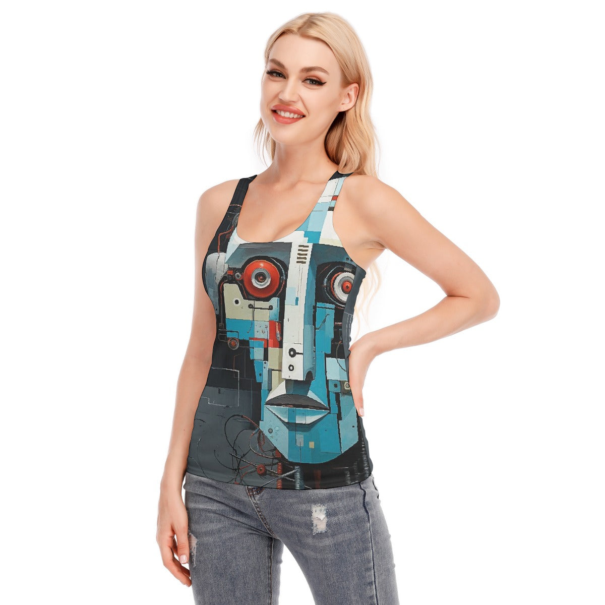 All-Over Print Women's Racer Vest | 190GSM Cotton