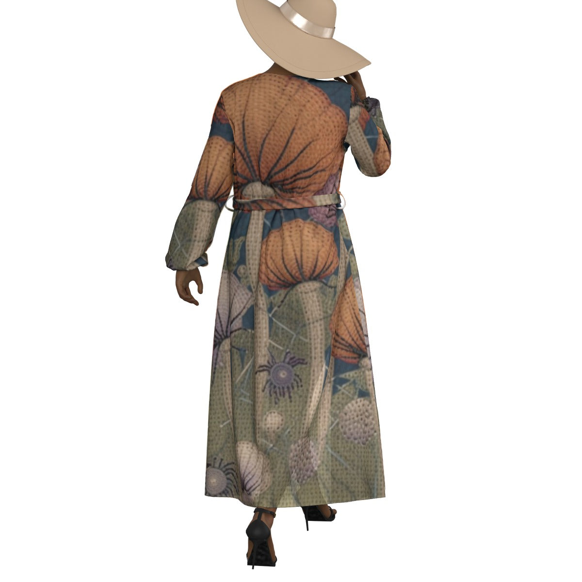 All-Over Print Women's Lace-up Chiffon Robe