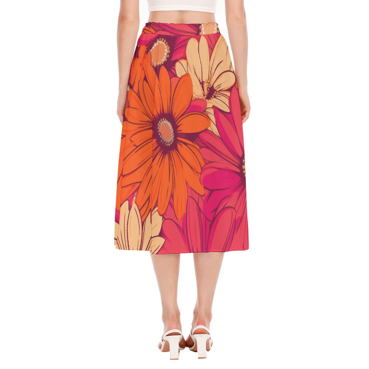 All-Over Print Women's Long Section Chiffon Skirt