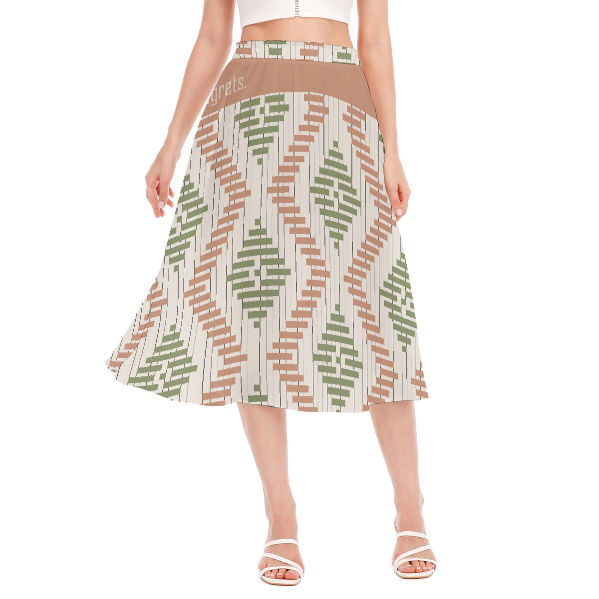 All-Over Print Women's Long Section Chiffon Skirt
