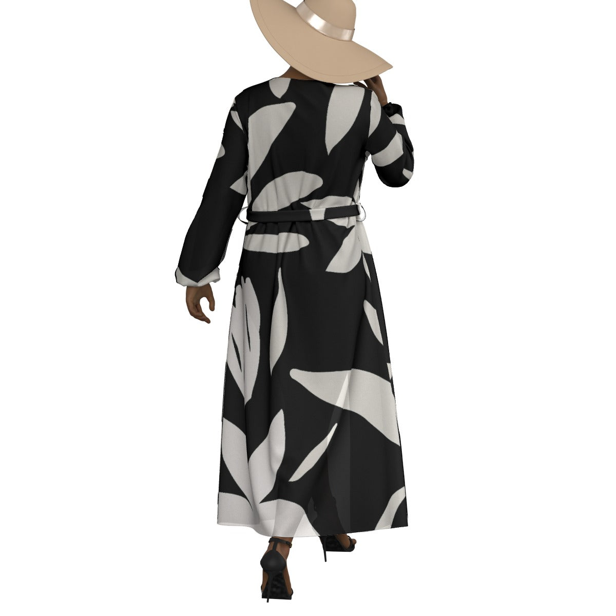 All-Over Print Women's Lace-up Chiffon Robe