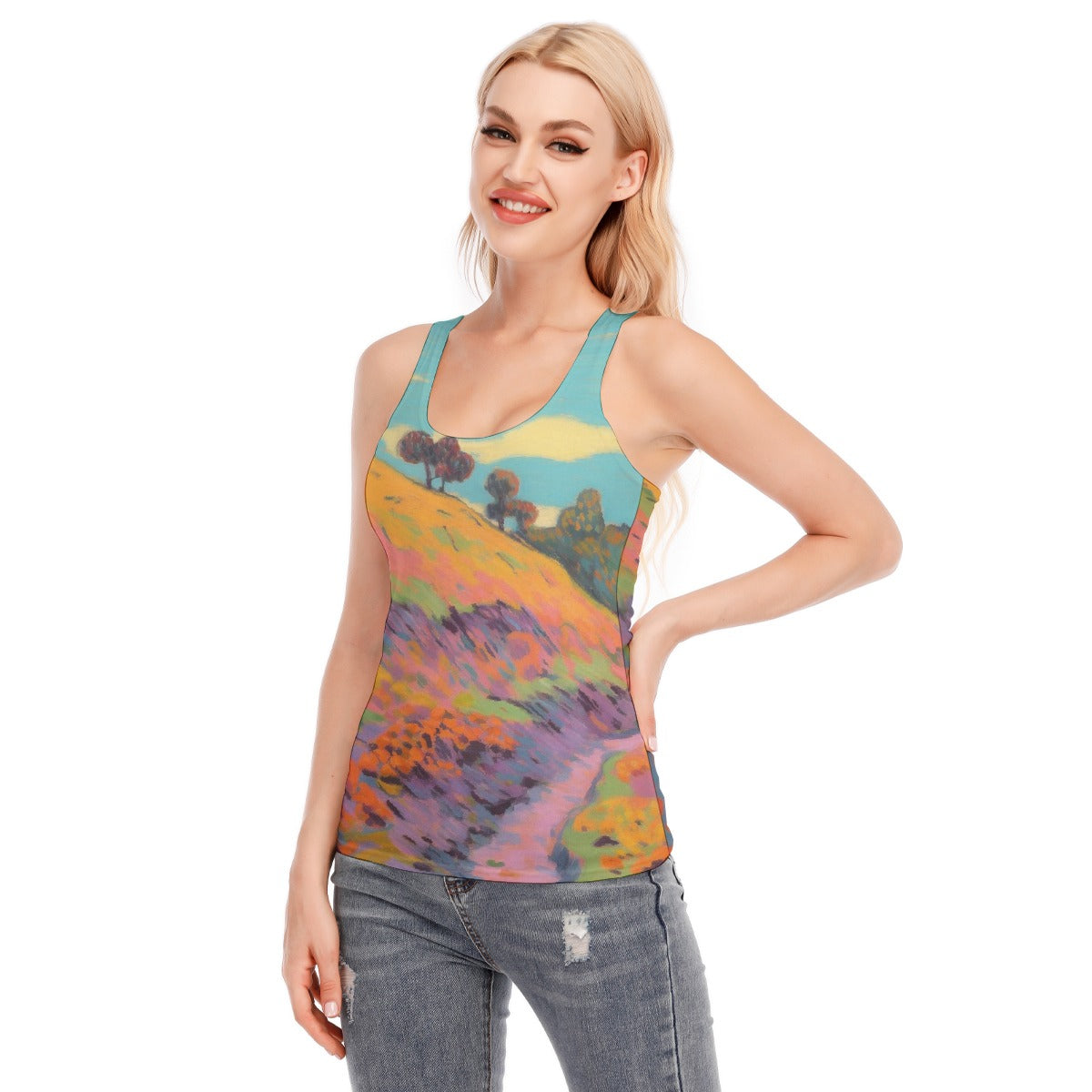 All-Over Print Women's Racer Vest | 190GSM Cotton