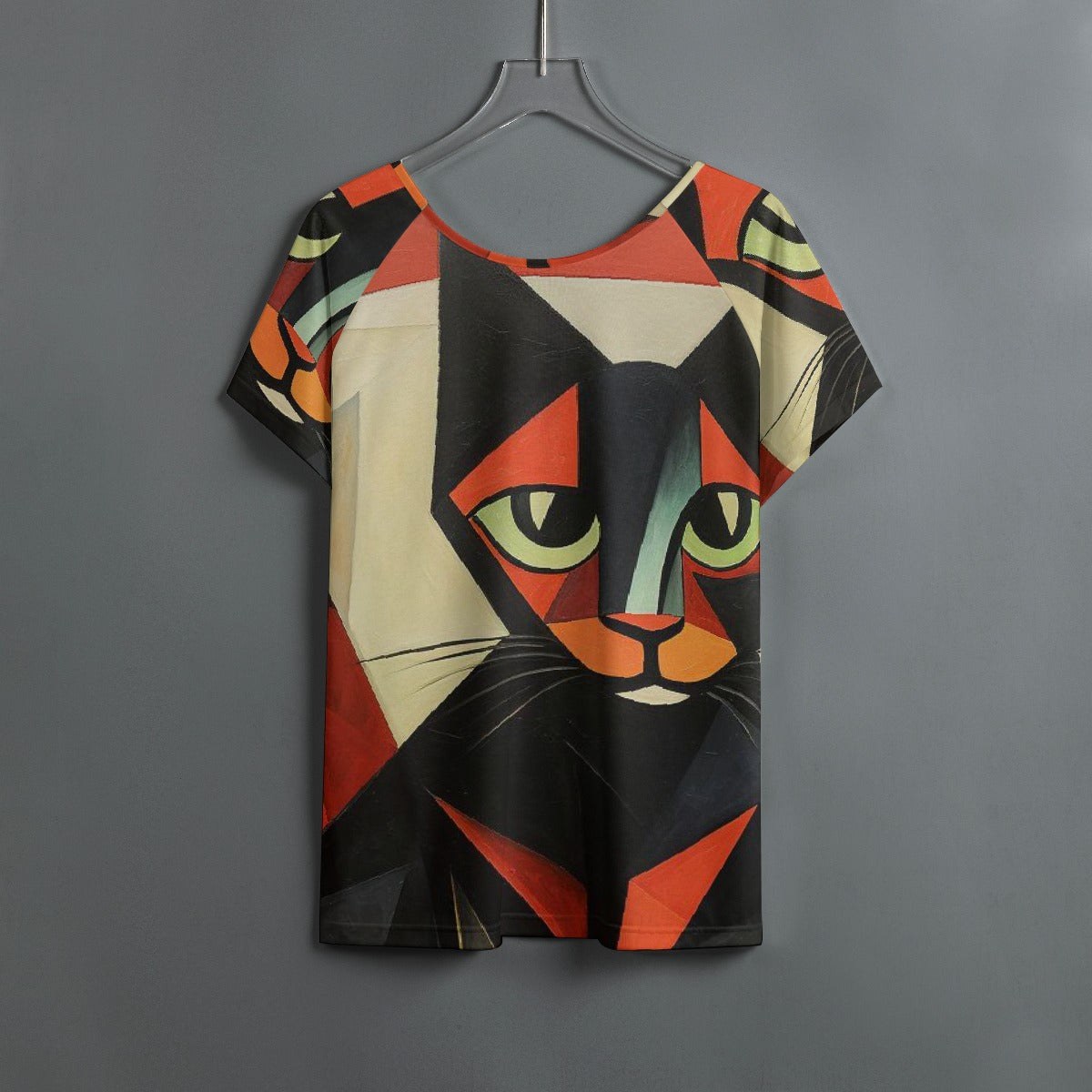 All-Over Print Women's Round Neck T-shirt With Raglan Sleeve