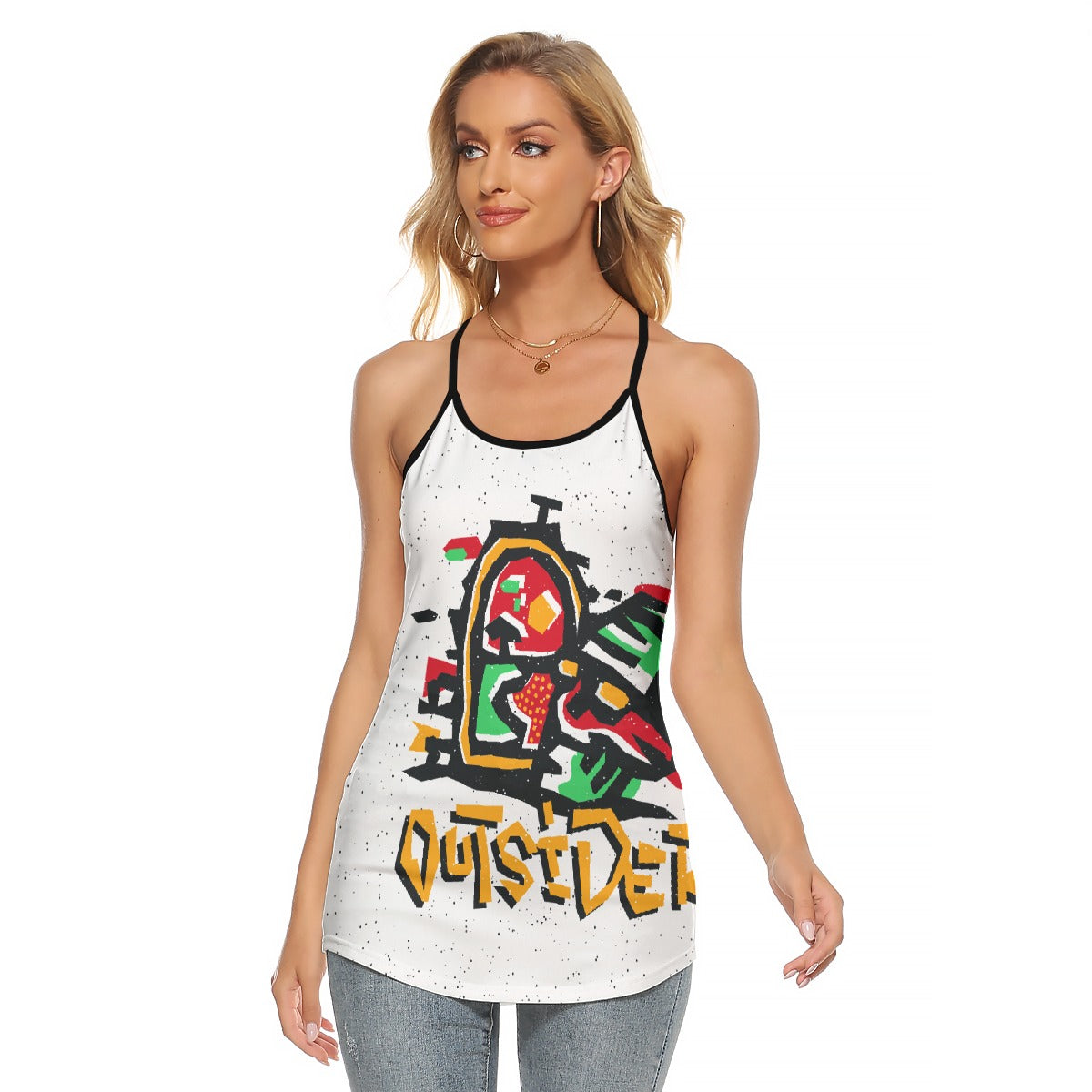 All-Over Print Women's Criss-Cross Open Back Tank Top