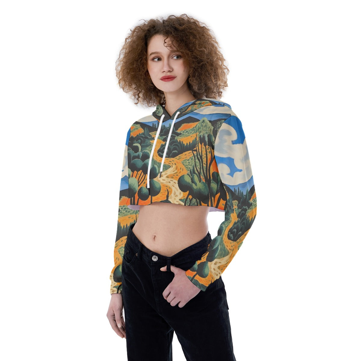 All-Over Print Women's Crop Top Hoodie