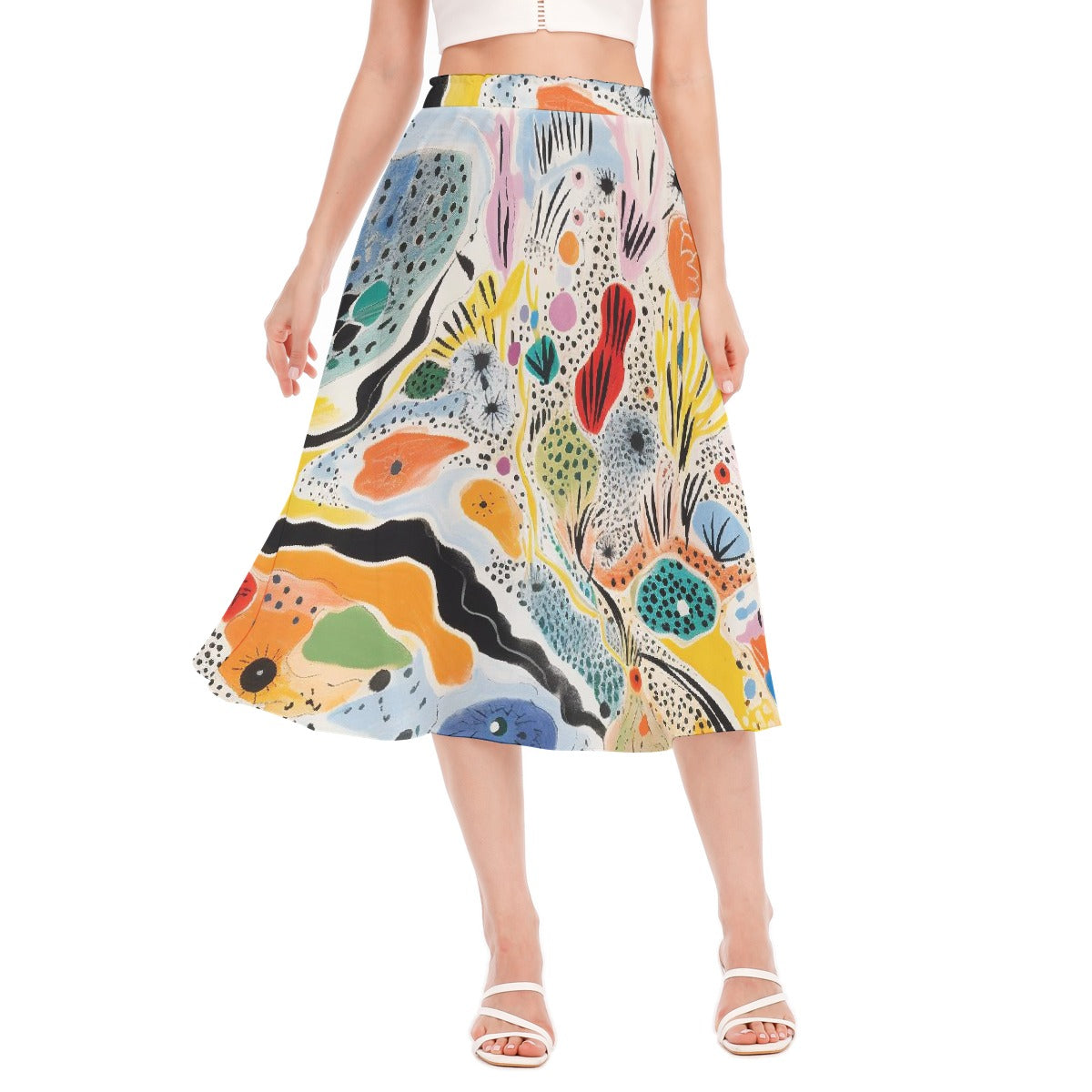 All-Over Print Women's Long Section Chiffon Skirt