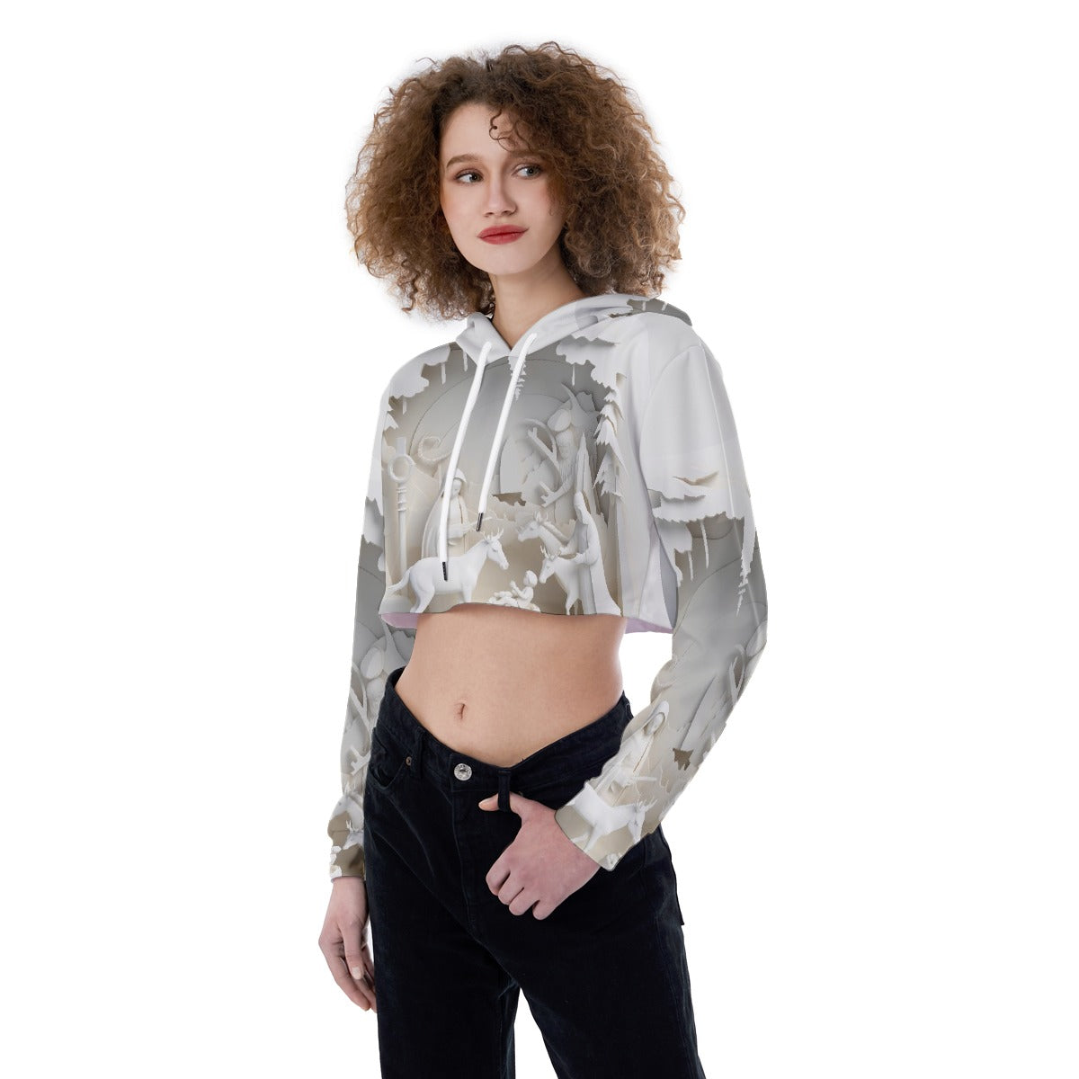 All-Over Print Women's Crop Top Hoodie